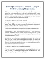 Septic System Repairs Conroe TX - Septic System Cleaning Magnolia TX.doc