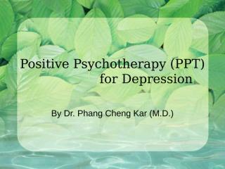 Positive Psychotherapy for Depression_BMHA.ppt