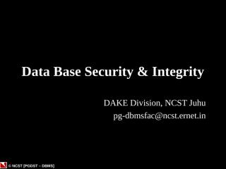 16-Data Base Security & Integrity.ppt